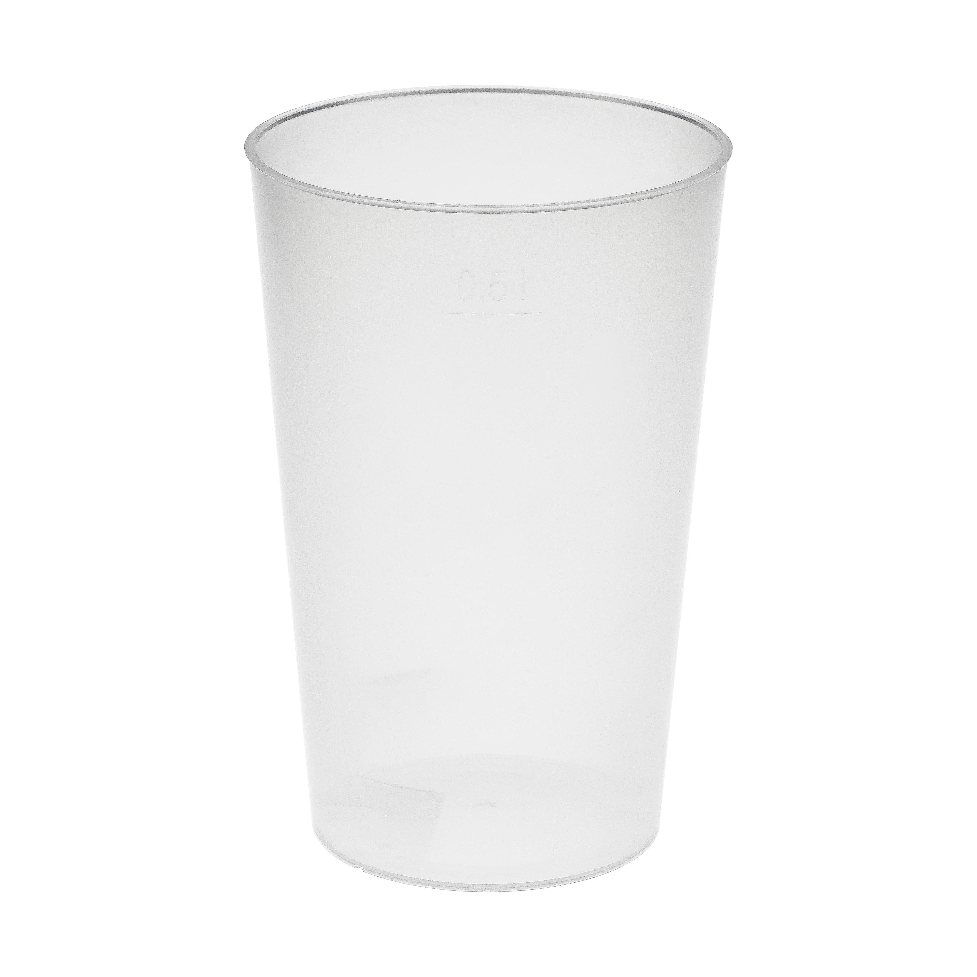 Reusable cup for cold drinks 500 ml PP transparent