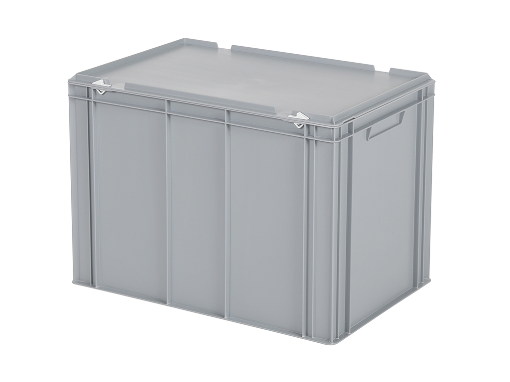 Transportbox inkl. Scharnierdeckel für Mehrweggeschirr Transportbox inkl. Scharnierdeckel für Mehrweggeschirr