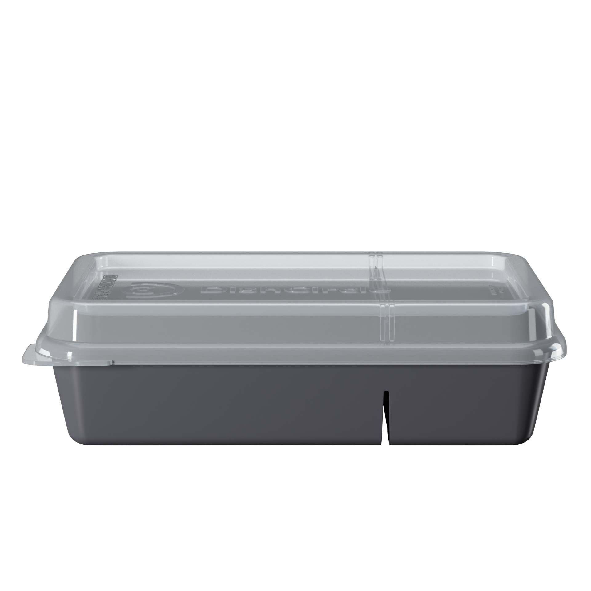 Menu tray 2-section rectangular with lid - set of 20